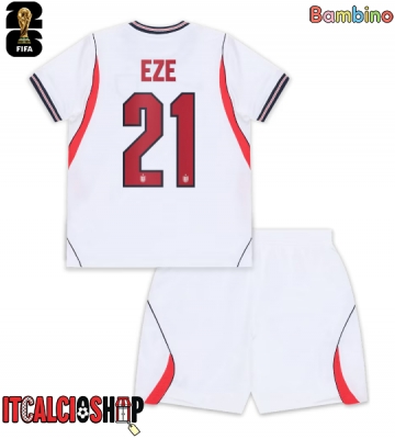 Inghilterra Eberechi Eze #21 Prima Maglia Bambino Mondiali 2026 Manica Corta (+ Pantaloni corti)